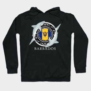 Caribbean Reef Shark Flag of Barbados Hoodie